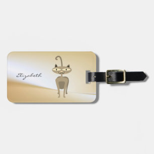 Elegant Stylish Chic - Whimsical Cat ,Personalised Luggage Tag