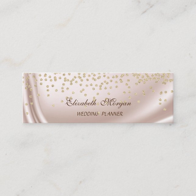 Elegant Stylish ChicModern  Gold Diamonds Mini Business Card (Front)