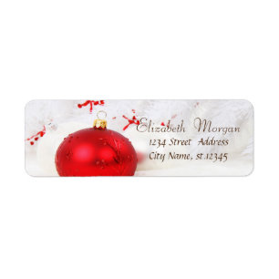 Elegant,Stylish Christmas Balls Return Address Label