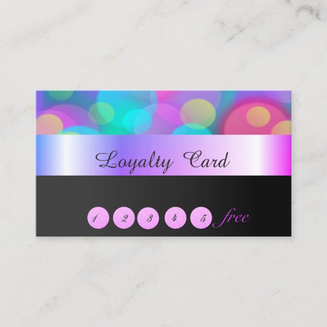 Elegant Stylish,Colourful  Bokeh   Loyalty Card (Front)