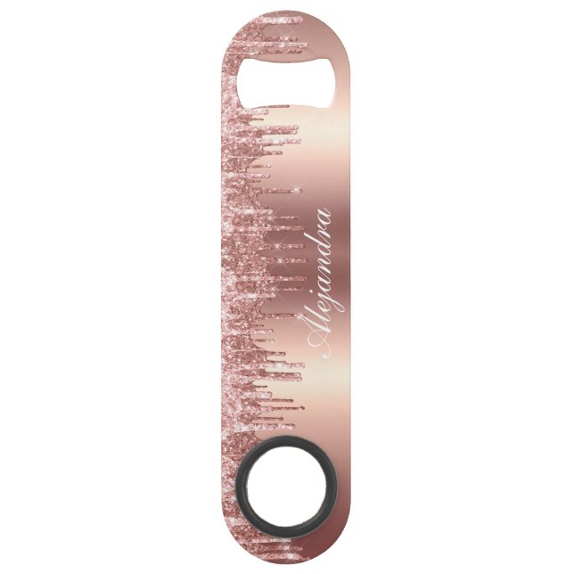 Elegant stylish copper rose gold glitter drips (Front)