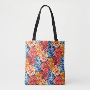 Elegant Stylish Cute Purple Botanical Floral Roses Tote Bag
