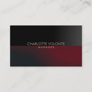 Elegant Stylish Dark Grey Red Artwork Professional Business Card
