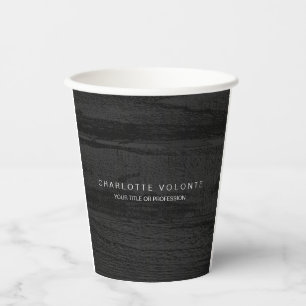 Elegant Stylish Dark Grey Wood Professional Art Paper Cups