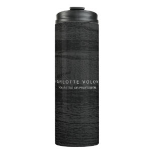 Elegant Stylish Dark Grey Wood Professional Art Thermal Tumbler