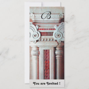 ELEGANT STYLISH DECOR red white, ice metallic Invitation
