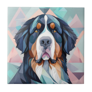 Elegant stylish dog bernese mountain ceramic tile