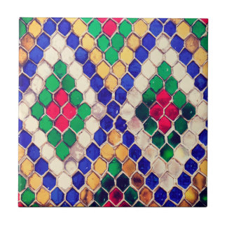 Elegant stylish Emerald Green & Gold Agate mosaic Ceramic Tile