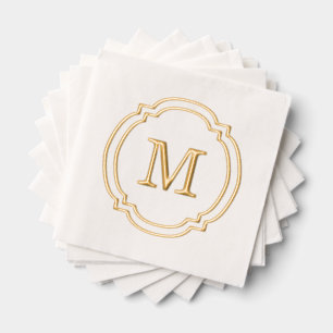 Elegant Stylish Family Last Name Monogram Foil Napkins