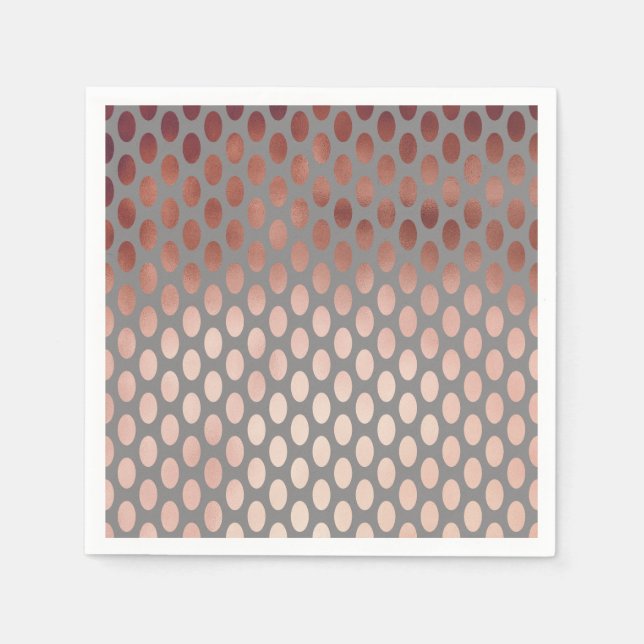elegant stylish faux rose gold polka dots pattern napkin (Front)