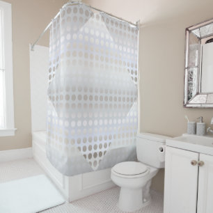 Elegant stylish faux silver polka dots pattern shower curtain