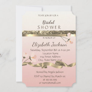 Elegant Stylish  Floral Bridal Shower Invitation