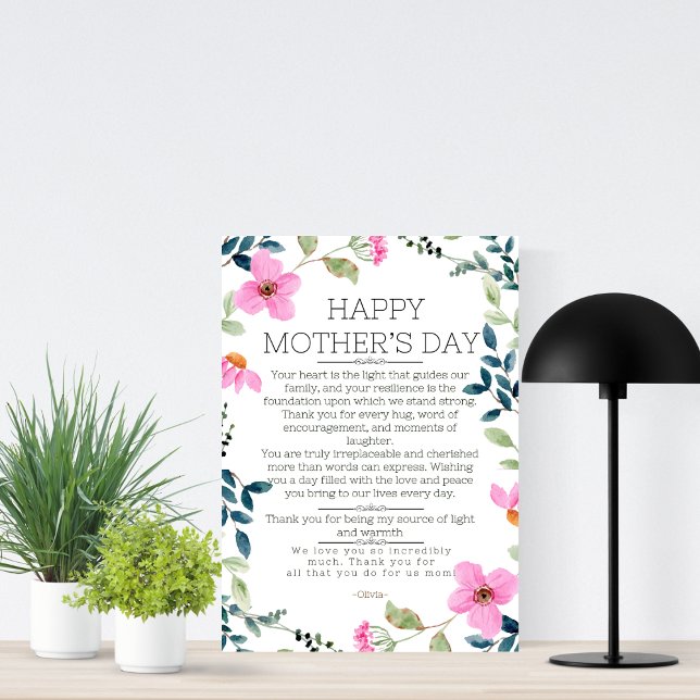 elegant stylish flower simple gifts mother's day holiday card (Creator Uploaded)