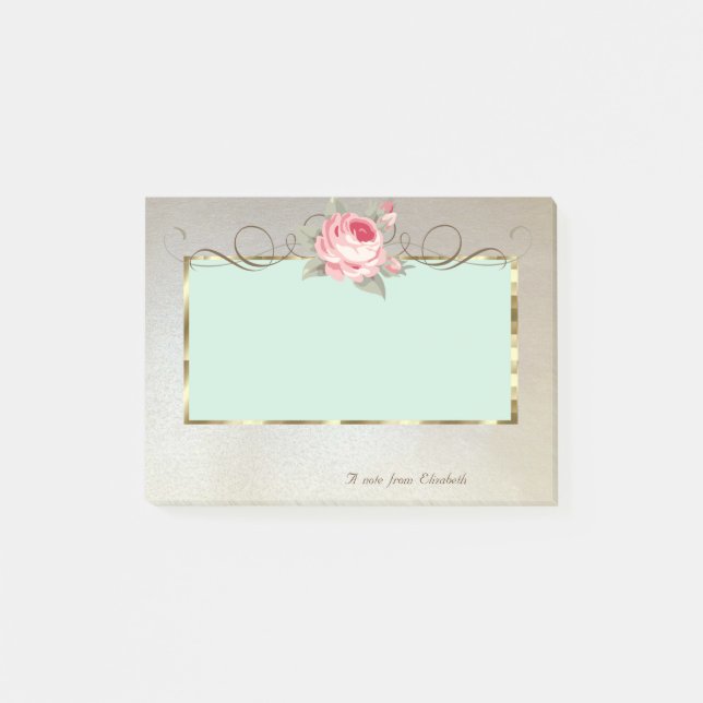 Elegant Stylish,Frame,Rose Post-it Notes (Front)