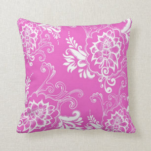 Elegant, stylish. girly lucky pink floral cushion