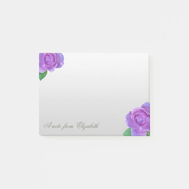 Elegant Stylish Girly ,Purple Rosees Post-it Notes (Front)