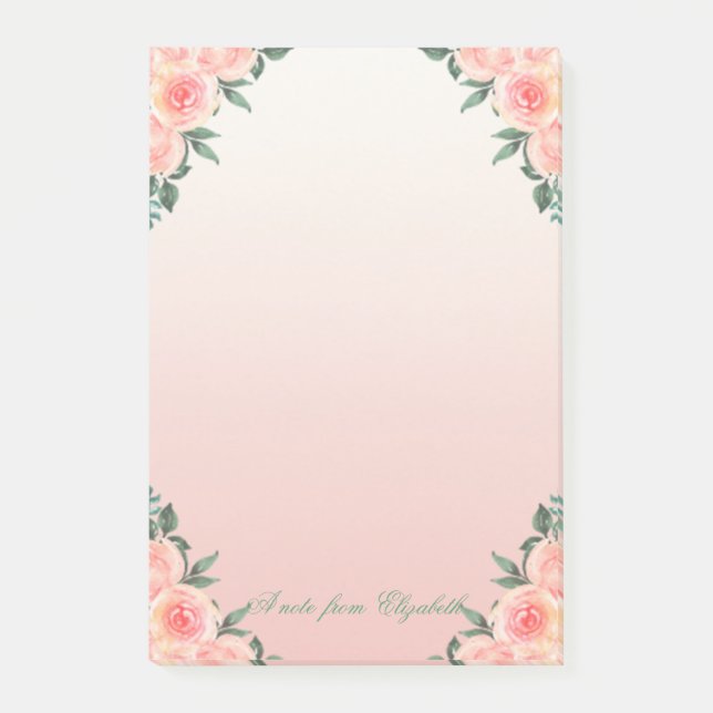 Elegant Stylish Girly , Roses Floral Post-it Notes (Front)