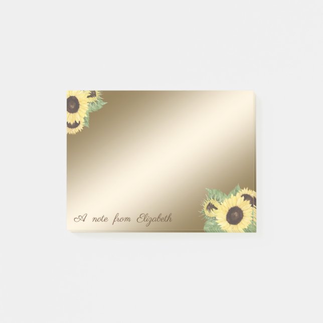 Elegant Stylish,Girly, Sunflowers Post-it Notes (Front)