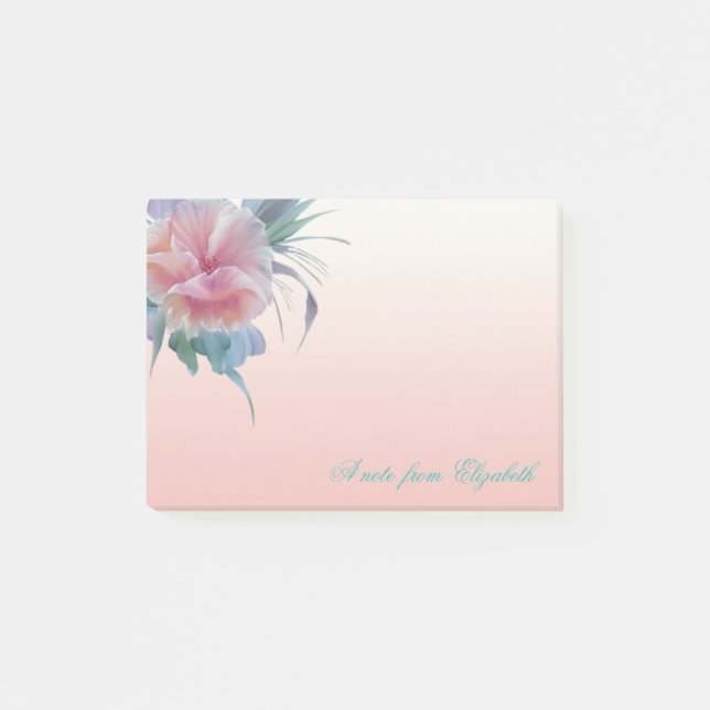 Elegant Stylish Girly , Watercolor  Flowers Post-it Notes (Front)