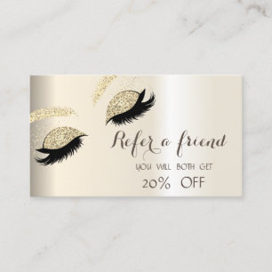 Elegant Stylish Glitter Lashes  Referral Card