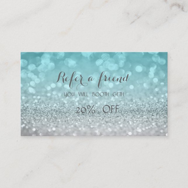 Elegant Stylish Glittery Bokeh  Referral Card (Front)