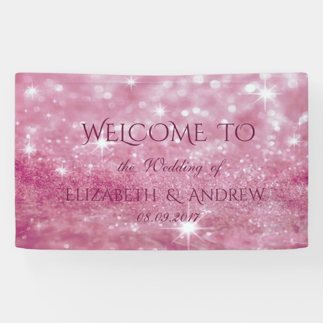 Elegant Stylish Glittery Bokeh  Wedding Banner (Horizontal)