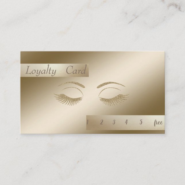 Elegant Stylish, Glittery Lashes Loyalty Card (Front)