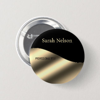Elegant Stylish Gold Black 6 Cm Round Badge