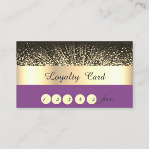 Elegant Stylish,Gold,Black, Confetti  Loyalty Card