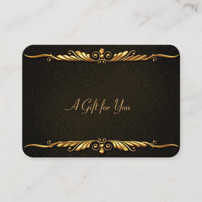 Elegant Stylish Gold,Black Discount Card (Front)