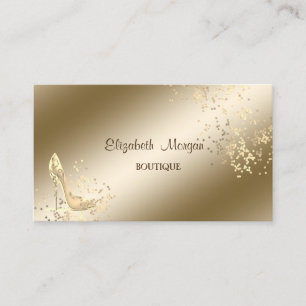 Elegant Stylish,Gold Confetti,High Heels Business Card