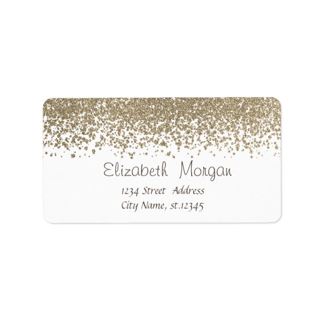 Elegant  Stylish Gold Diamonds Label (Front)
