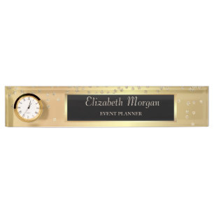 Elegant Stylish Gold Diamonds Nameplate