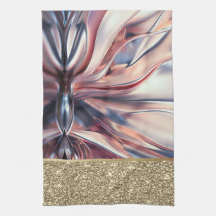 Elegant Stylish Gold Glitter,Abstract  Tea Towel