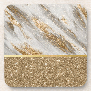 Elegant Stylish Gold Glitter Shiny Coaster