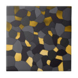 Elegant stylish gold grey and black mosaic ceramic tile<br><div class="desc">Modern combination of faux gold,  black and grey.</div>