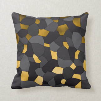 Elegant stylish gold grey and black mosaic cushion