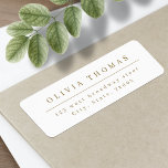 Elegant stylish gold minimalist return address return address label<br><div class="desc">Stylish modern gold color minimalist return address sticker,  simple,  elegant and professional.
See all the matching pieces in the collection.</div>