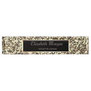 Elegant Stylish Gold Sequins, Frame Nameplate