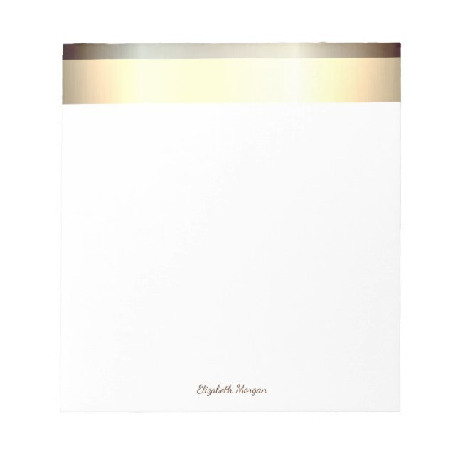 Elegant Stylish Gold, Stripes- Personalised Notepad (Front)