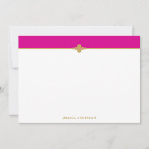 Elegant Stylish Hot Pink Gold Personalized Card