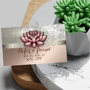 Elegant Stylish Lace Lotus Referral Card