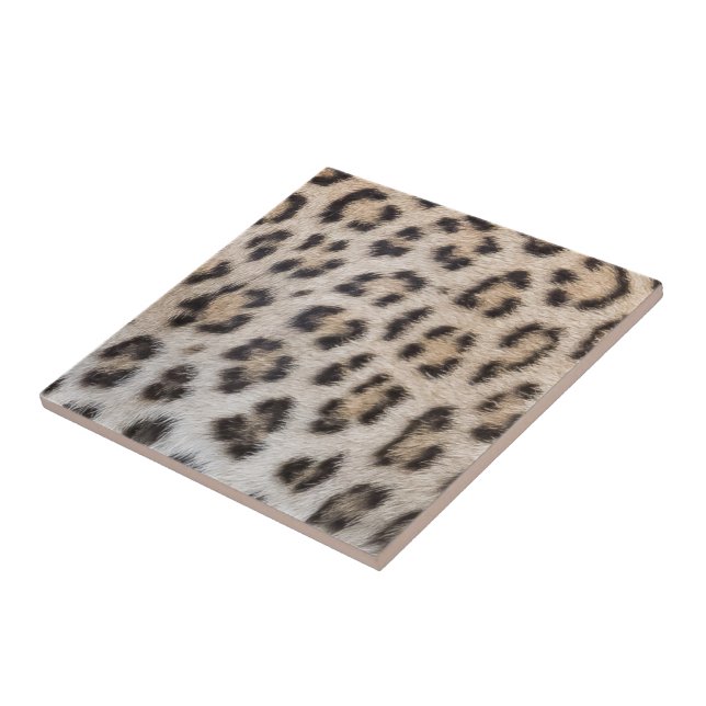 Elegant stylish leopard cheetah fur animal print ceramic tile (Side)