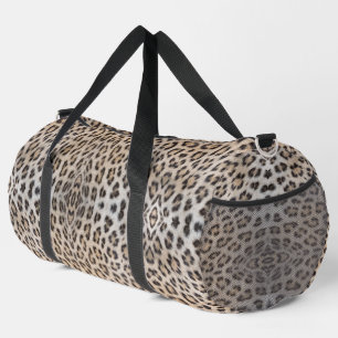 Elegant stylish leopard cheetah fur animal print duffle bag
