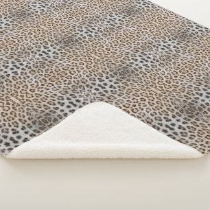 Elegant stylish leopard cheetah fur animal print sherpa blanket