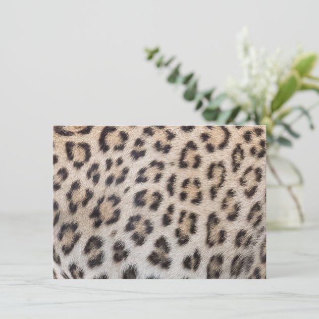 Elegant stylish leopard cheetah fur print pattern card (Standing Front)