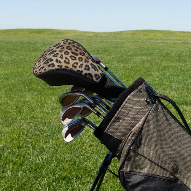 Elegant stylish leopard fur animal print girly golf head cover (In Situ)