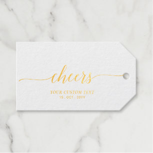 Elegant Stylish Lettering Cheers Event Party Favor Gift Tags