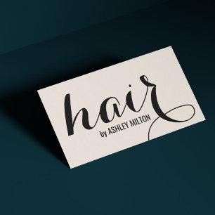 Elegant Stylish Light Yellow Black Bold Hair Business Card