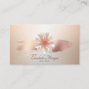 Elegant Stylish Lotus Rose Gold Brush Stroke Business Card